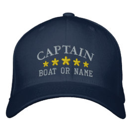 Nautical Captain Boat Name Navy Blue Gold Star Pet