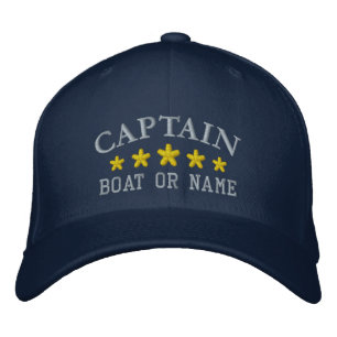 Nautical Captain Boat Name Navy Blue Gold Star Pet