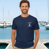 Nautical Captain Boot Naam Anker Blauw T-shirt M