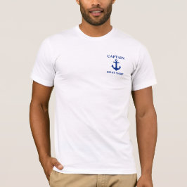 Nautical Captain Boot Naam Anker T-shirt
