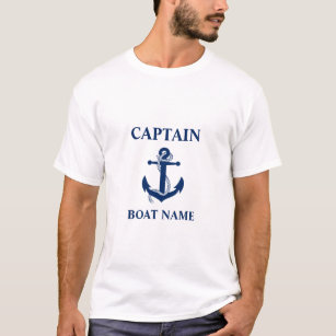 Nautical Captain Boot Naam Anker Touw T-shirt
