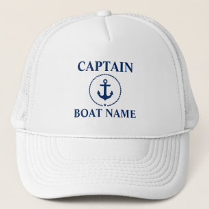 Nautical Captain Boot Naam Anker Touw Trucker Pet