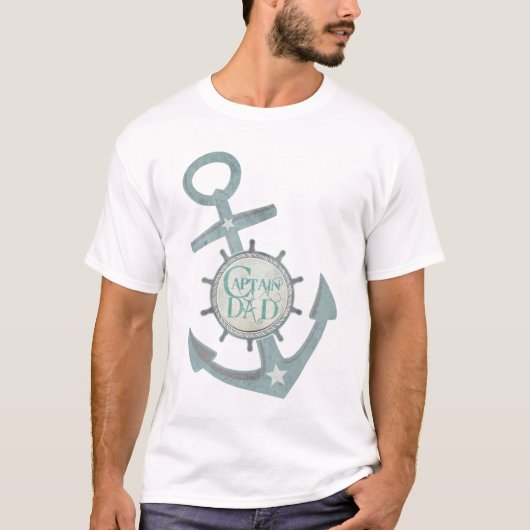 Nautical Captain Dad Vaderdag T-Shirt (Voorkant)