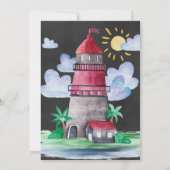 Nautical Captain First Birthday Party Invitation Kaart (Achterkant)