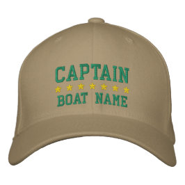 Nautical Captain Khaki Uw bootnaam Geborduurde Pet