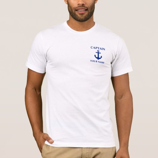 Nautical Captain Name Anchor T-shirt (Voorkant)