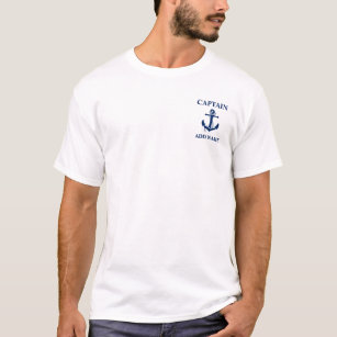 Nautical Captain Name Anker Rope White T-shirt