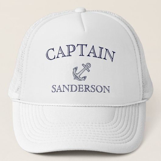 Nautical Captains Anchor Boat Name Navy baseball Trucker Pet (Voorkant)