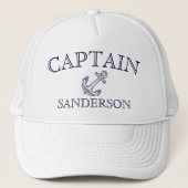 Nautical Captains Anchor Boat Name Navy baseball Trucker Pet (Voorkant)