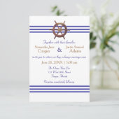 Nautical Captain's Wheel - 3x5 bruiloft uitnodigin Kaart (Staand voorkant)