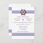 Nautical Captain's Wheel - 3x5 bruiloft uitnodigin Kaart (Voorkant / Achterkant)