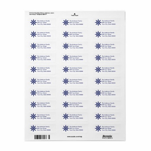 Nautical Captain's Wheel Etiket (Full Sheet)