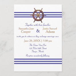 Nautical Captain's Wheel - Uitnodiging voor bruilo