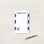 Nautical Captain's Wheel Voeg naam toe 4x6 Post-it® Notes (Op bureau)