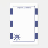 Nautical Captain's Wheel Voeg naam toe 4x6 Post-it® Notes (Voorkant)