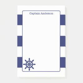 Nautical Captain's Wheel Voeg naam toe 4x6 Post-it® Notes