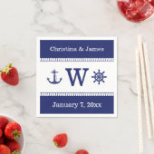 Nautical Captains Wielanker Voeg namen toe Monogra Servet (Insitu)