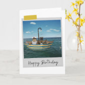 Nautical Cat Funny Birthday Card Kaart (Gele Bloem)