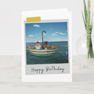 Nautical Cat Funny Birthday Card Kaart
