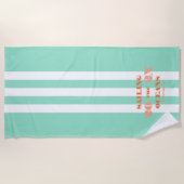 Nautical Celebration Stripes logo Strandlaken (Voorkant)