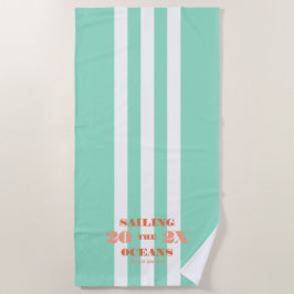 Nautical Celebration Stripes-logo Strandlaken