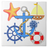 Nautical Ceramic Tile Tegeltje (Voorkant)