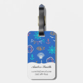 Nautical Chalk Drawing Pattern 1 Bagagelabel (Achterkant verticaal)