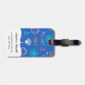 Nautical Chalk Drawing Pattern 1 Bagagelabel (Achterkant horizontaal)