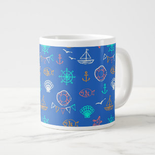 Nautical Chalk Drawing Pattern 1 Grote Koffiekop