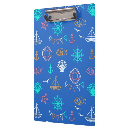 Nautical Chalk Drawing Pattern 1 Klembord (Links)