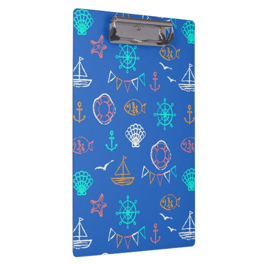 Nautical Chalk Drawing Pattern 1 Klembord (Rechts)