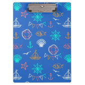 Nautical Chalk Drawing Pattern 1 Klembord (Voorkant)