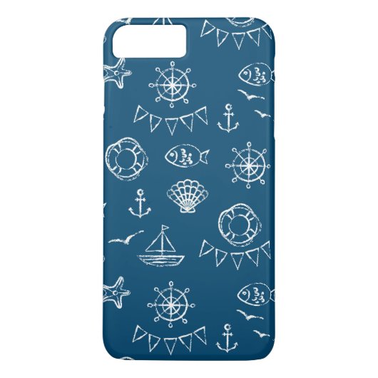 Nautical Chalk Drawing Pattern 2 Case-Mate iPhone Case (Achterkant)