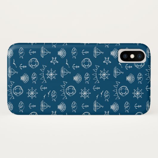 Nautical Chalk Drawing Pattern 2 Case-Mate iPhone Case (Achterkant (horizontaal))