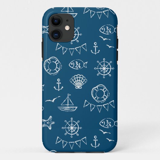 Nautical Chalk Drawing Pattern 2 Case-Mate iPhone Case (Achterkant)