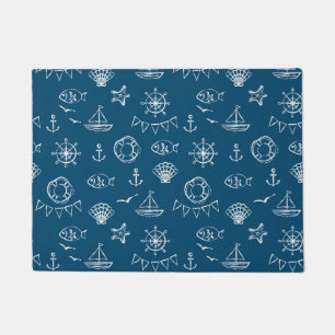 Nautical Chalk Drawing Pattern 2 Deurmat