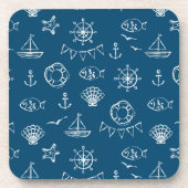 Nautical Chalk Drawing Pattern 2 Drankjes Onderzetter (Voorkant)