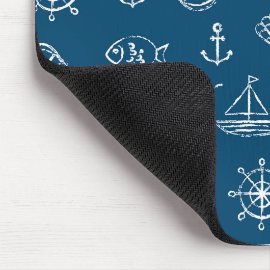 Nautical Chalk Drawing Pattern 2 Muismat (Hoek)