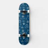 Nautical Chalk Drawing Pattern 2 Persoonlijk Skateboard (Voorkant)