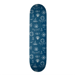 Nautical Chalk Drawing Pattern 2 Persoonlijk Skateboard
