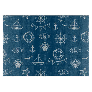 Nautical Chalk Drawing Pattern 2 Snijplank