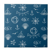 Nautical Chalk Drawing Pattern 2 Tegeltje (Voorkant)