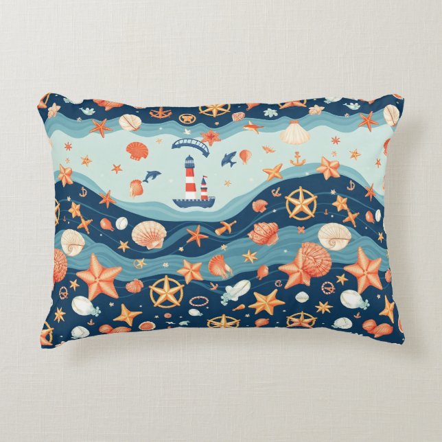 Nautical Charm Sierkussennen – Vaar in stijl Accent Kussen (Voorkant)