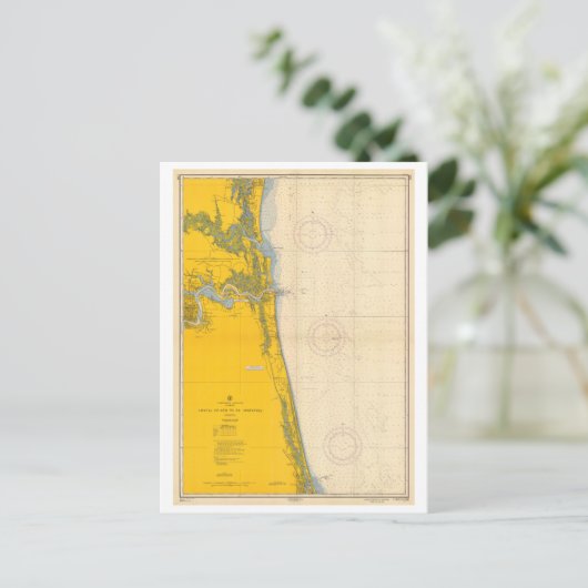  Nautical Chart Amelia Island St. Augustinus Briefkaart (Staand voorkant)