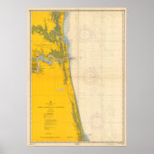 Nautical Chart Amelia Island St. Augustinus Poster (Voorkant)