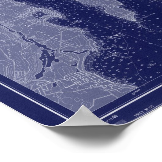 Nautical Chart Art Narragansett Bay Newport Map Poster (Hoek)