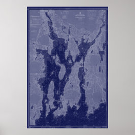 Nautical Chart Art Narragansett Bay Newport Map Poster