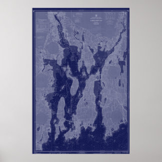 Nautical Chart Art Narragansett Bay Newport Map Poster