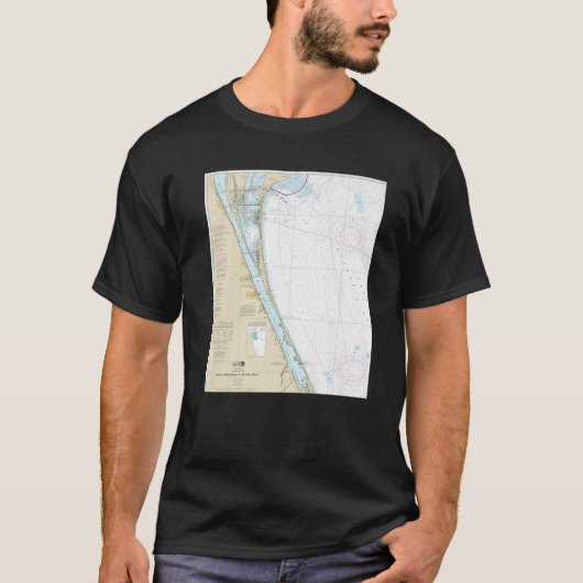 Nautical Chart - Cape Canaveral and Southern areas T-shirt (Voorkant)