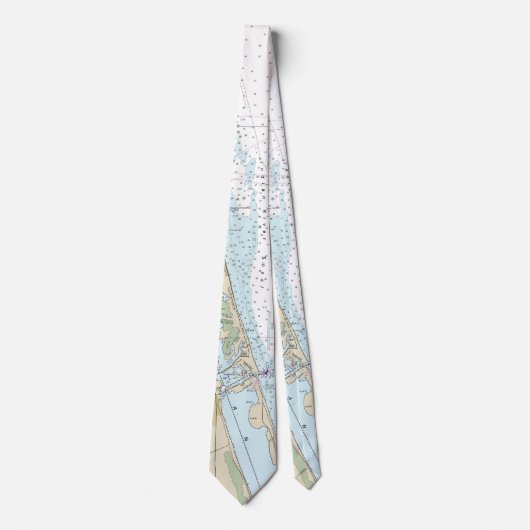 Nautical Chart Fort Pierce Florida Authentic Stropdas (Voorkant)